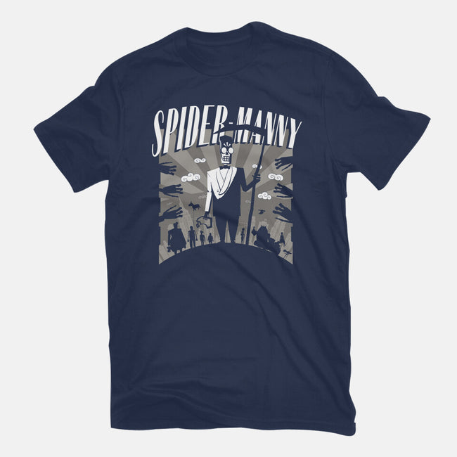 Spider Manny-Unisex-Basic-Tee-rocketman_art