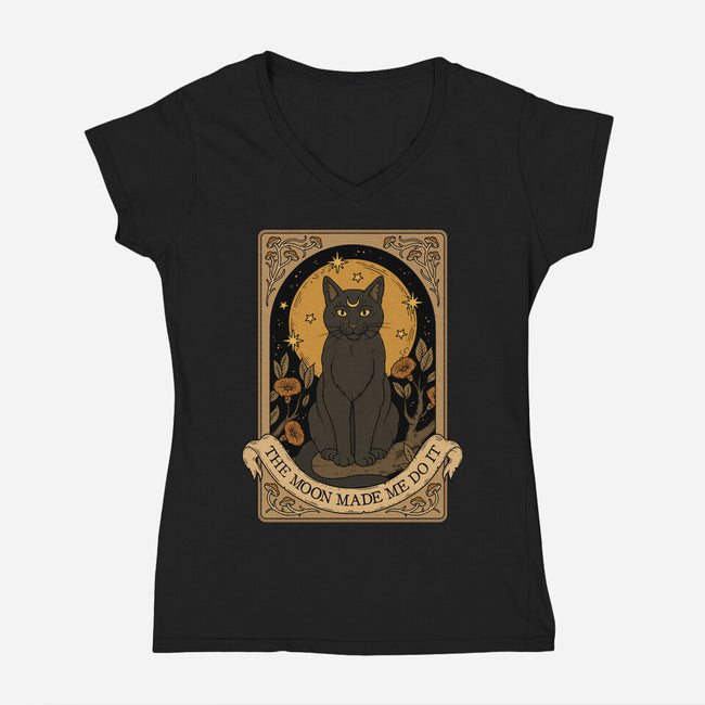 The Moon Made Me Do It-Womens-V-Neck-Tee-Thiago Correa