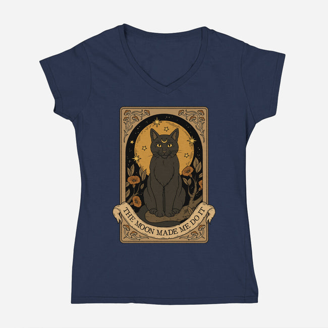The Moon Made Me Do It-Womens-V-Neck-Tee-Thiago Correa