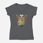 UFO Meow-Womens-V-Neck-Tee-Freecheese