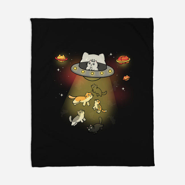 UFO Meow-None-Fleece-Blanket-Freecheese