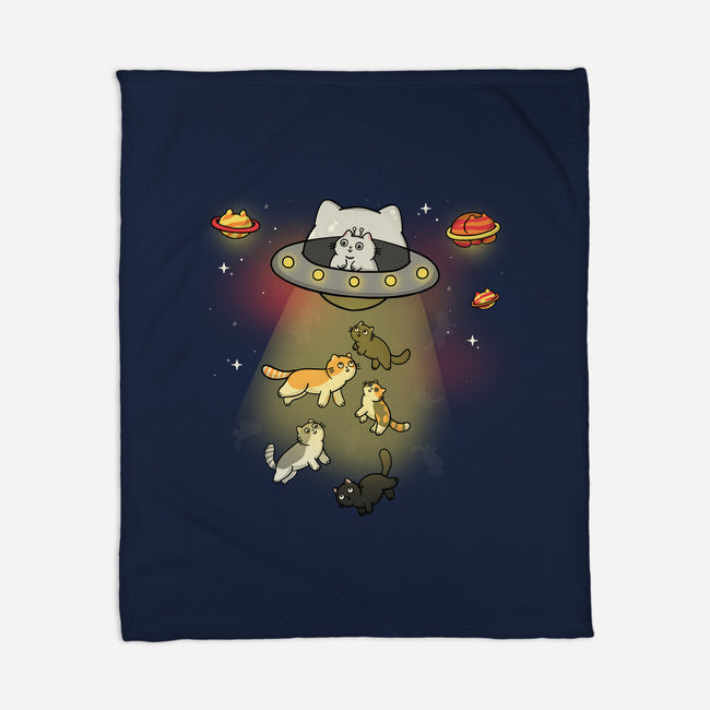 UFO Meow-None-Fleece-Blanket-Freecheese