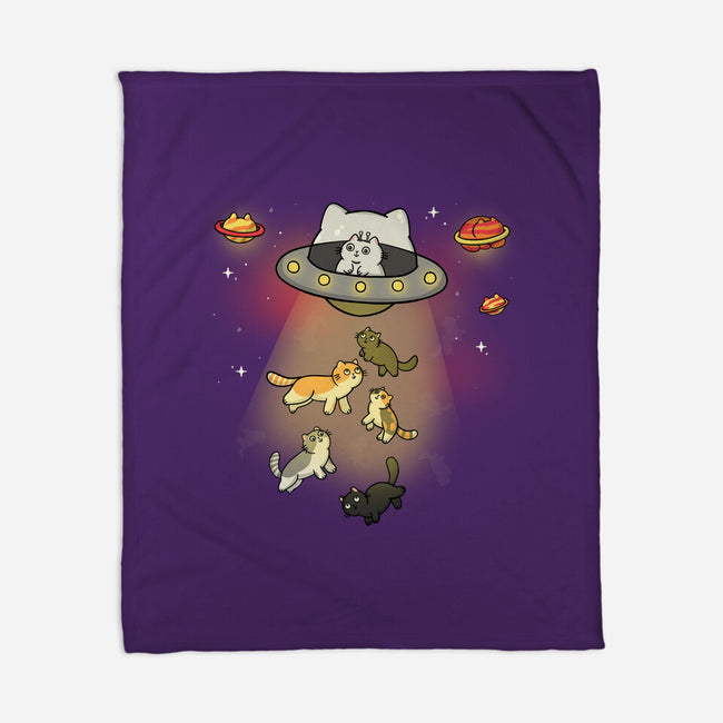 UFO Meow-None-Fleece-Blanket-Freecheese
