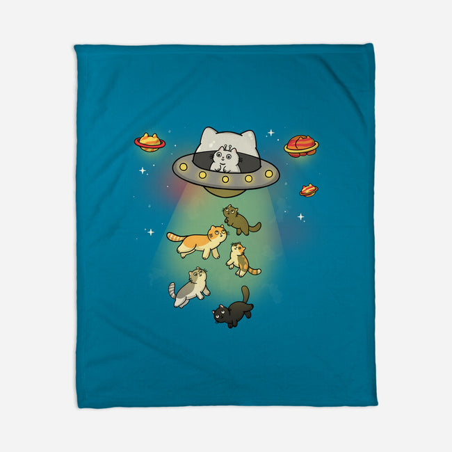 UFO Meow-None-Fleece-Blanket-Freecheese