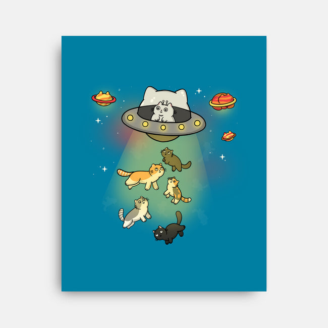 UFO Meow-None-Stretched-Canvas-Freecheese