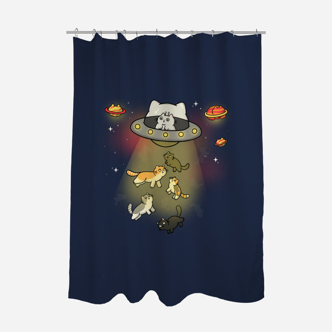 UFO Meow-None-Polyester-Shower Curtain-Freecheese