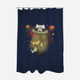 UFO Meow-None-Polyester-Shower Curtain-Freecheese