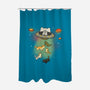 UFO Meow-None-Polyester-Shower Curtain-Freecheese