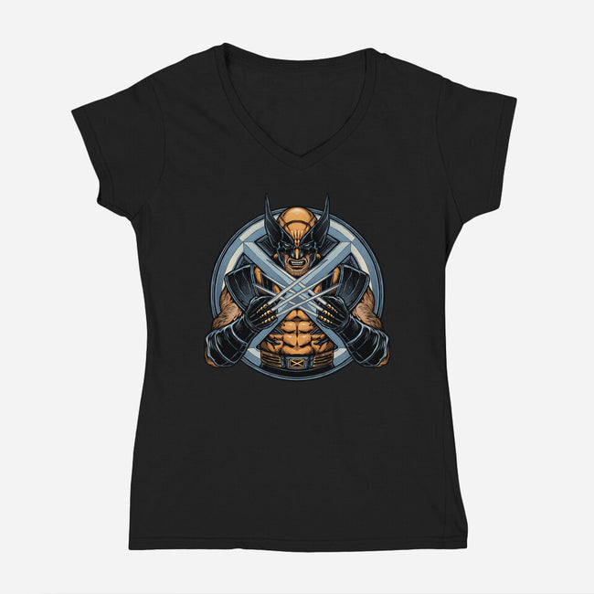 Become Indestructible-Womens-V-Neck-Tee-glitchygorilla