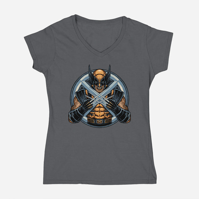 Become Indestructible-Womens-V-Neck-Tee-glitchygorilla