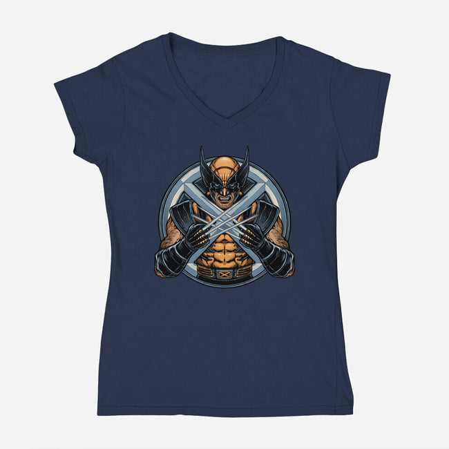 Become Indestructible-Womens-V-Neck-Tee-glitchygorilla