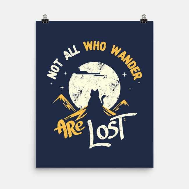 Not All Who Wander Are Lost Cat-None-Matte-Poster-tobefonseca