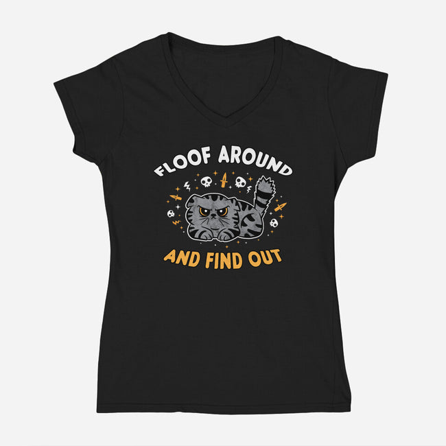 Floof Around And Find Out-Womens-V-Neck-Tee-hbdesign