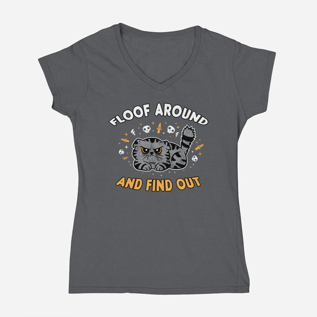 Floof Around And Find Out-Womens-V-Neck-Tee-hbdesign