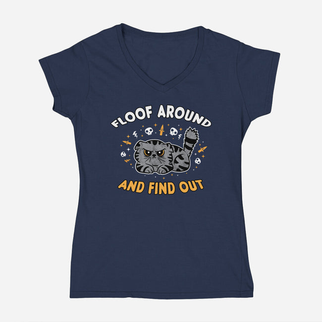 Floof Around And Find Out-Womens-V-Neck-Tee-hbdesign