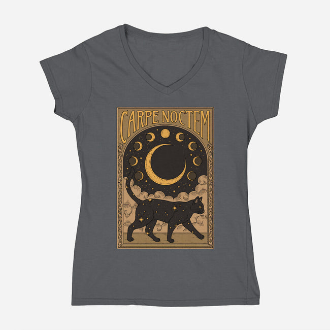 Carpe Noctem-Womens-V-Neck-Tee-Thiago Correa