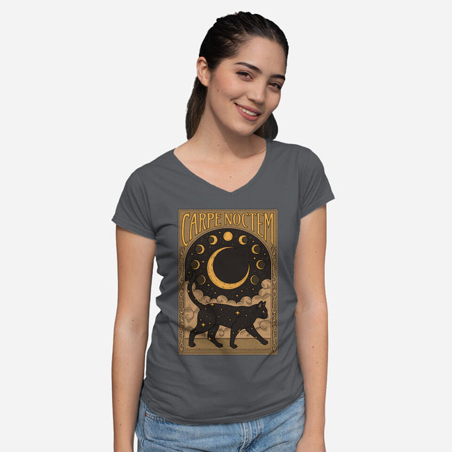 Carpe Noctem-Womens-V-Neck-Tee-Thiago Correa