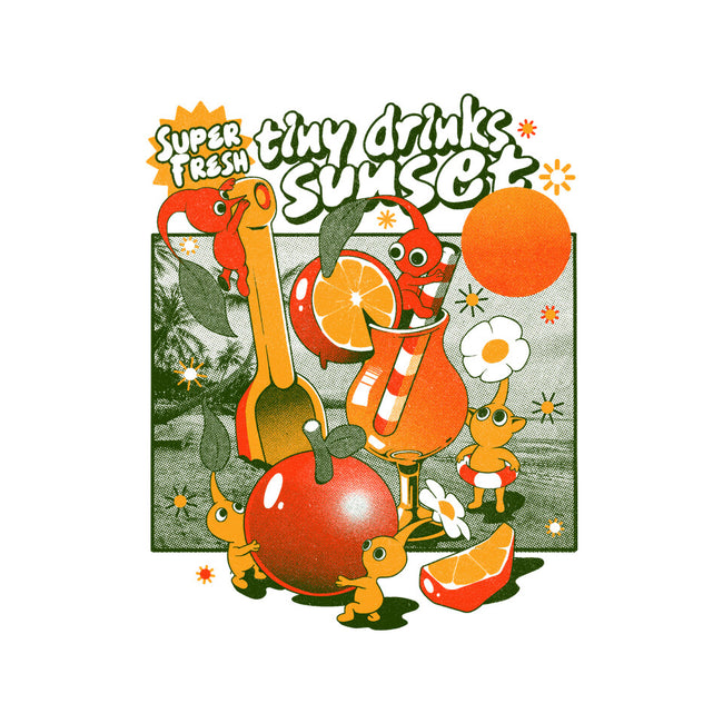 Tiny Drinks Sunset-Womens-Fitted-Tee-ilustrata