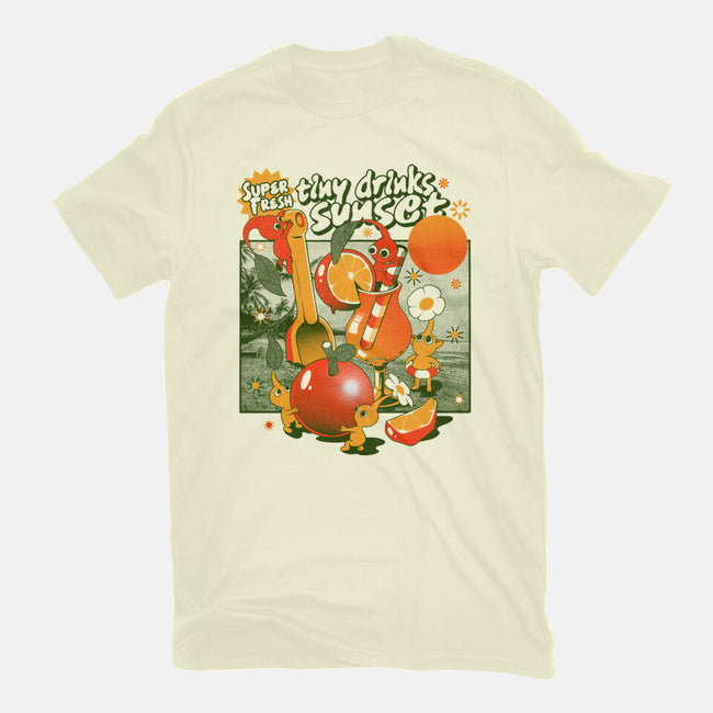 Tiny Drinks Sunset-Mens-Basic-Tee-ilustrata