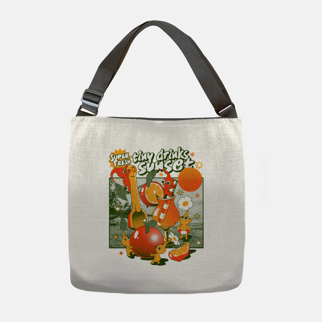 Tiny Drinks Sunset-None-Adjustable Tote-Bag-ilustrata