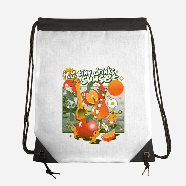 Tiny Drinks Sunset-None-Drawstring-Bag-ilustrata