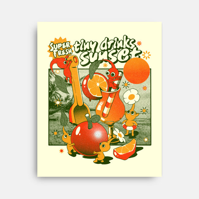 Tiny Drinks Sunset-None-Stretched-Canvas-ilustrata