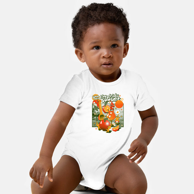 Tiny Drinks Sunset-Baby-Basic-Onesie-ilustrata