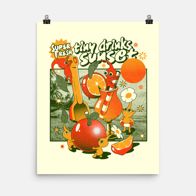 Tiny Drinks Sunset-None-Matte-Poster-ilustrata