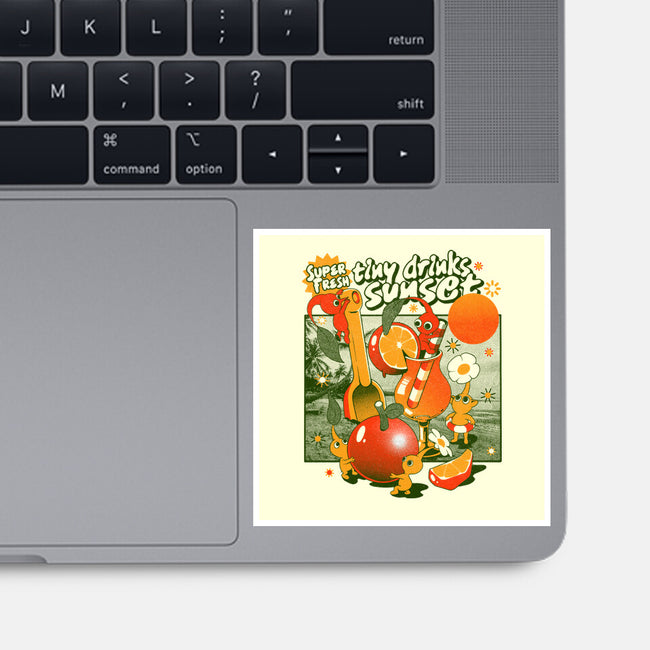 Tiny Drinks Sunset-None-Glossy-Sticker-ilustrata