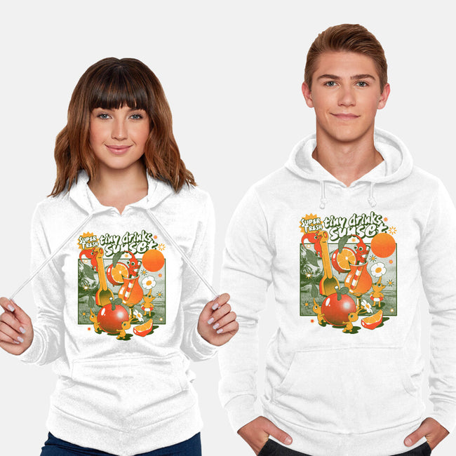 Tiny Drinks Sunset-Unisex-Pullover-Sweatshirt-ilustrata