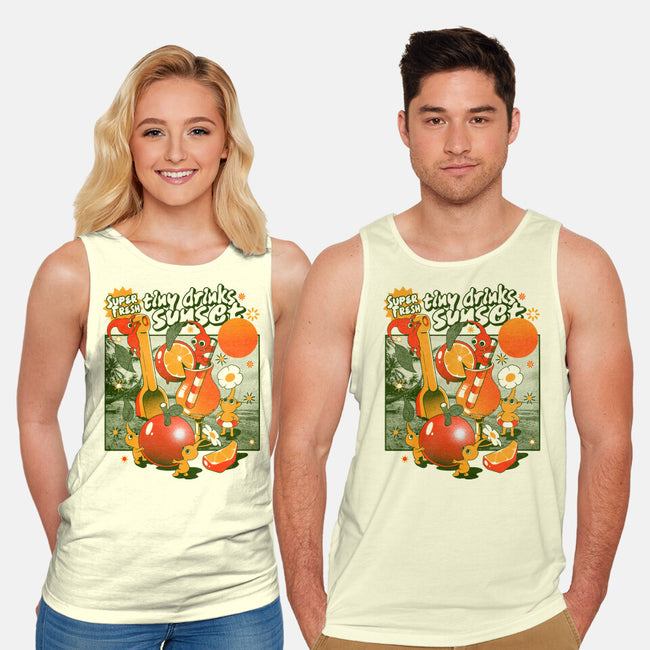 Tiny Drinks Sunset-Unisex-Basic-Tank-ilustrata