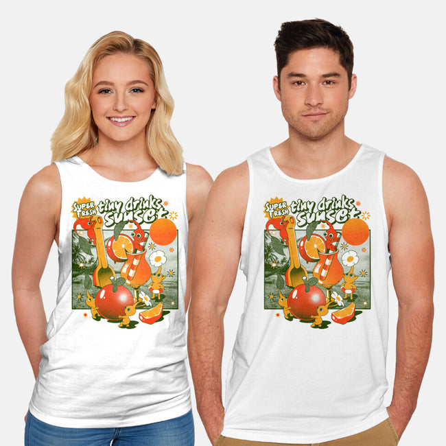 Tiny Drinks Sunset-Unisex-Basic-Tank-ilustrata