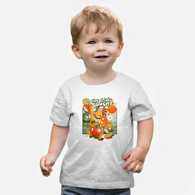 Tiny Drinks Sunset-Baby-Basic-Tee-ilustrata