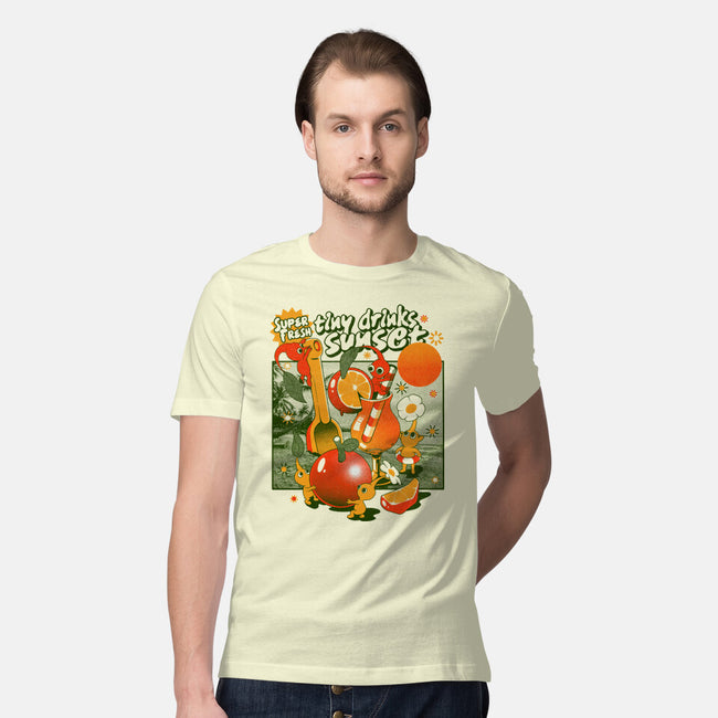 Tiny Drinks Sunset-Mens-Premium-Tee-ilustrata