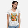 Tiny Drinks Sunset-Womens-V-Neck-Tee-ilustrata