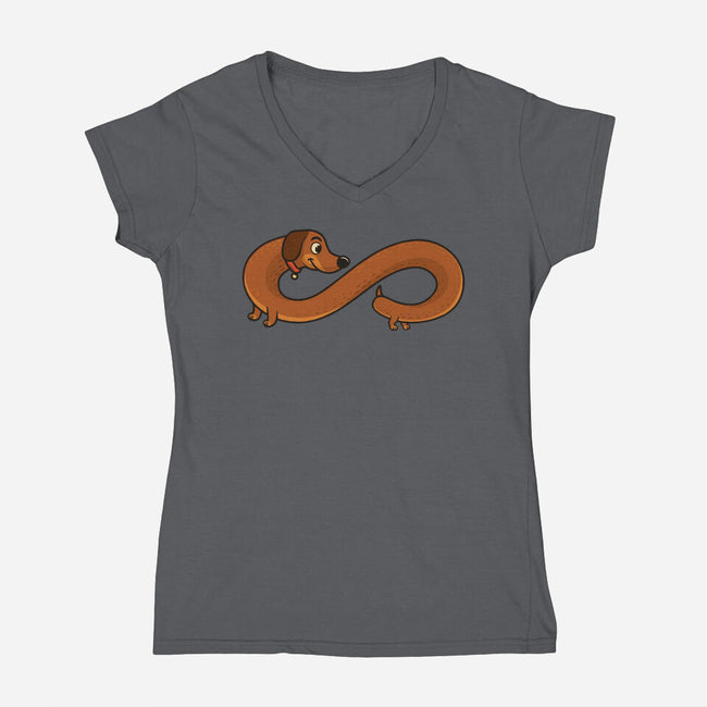 Endless Dog-Womens-V-Neck-Tee-erion_designs