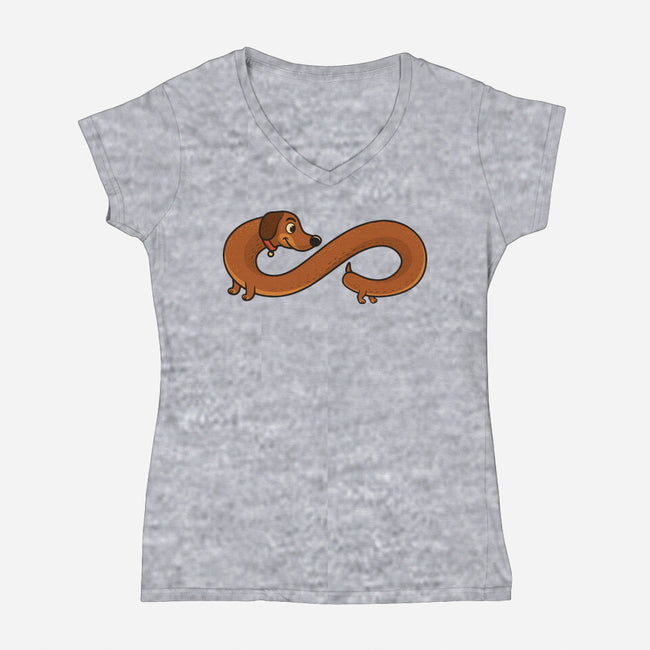 Endless Dog-Womens-V-Neck-Tee-erion_designs
