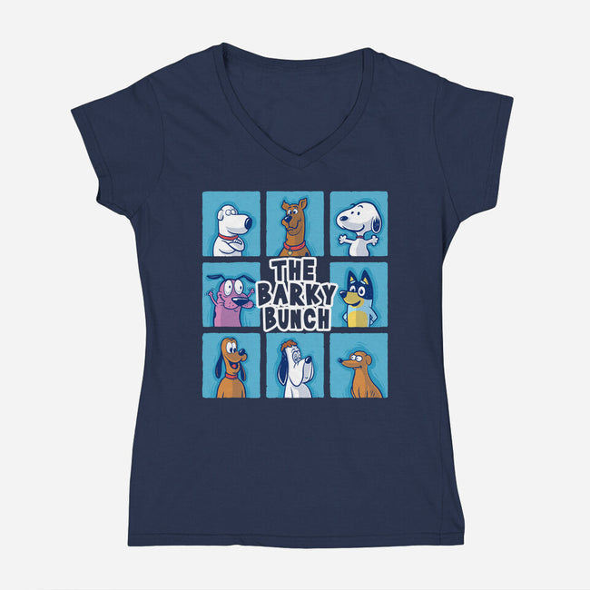 The Barky Bunch-Womens-V-Neck-Tee-erion_designs