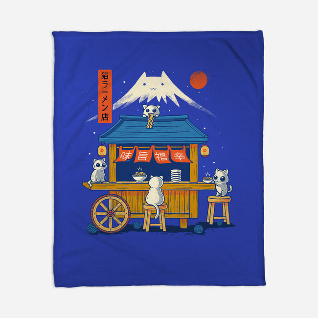 Ramen Cat Station-None-Fleece-Blanket-erion_designs