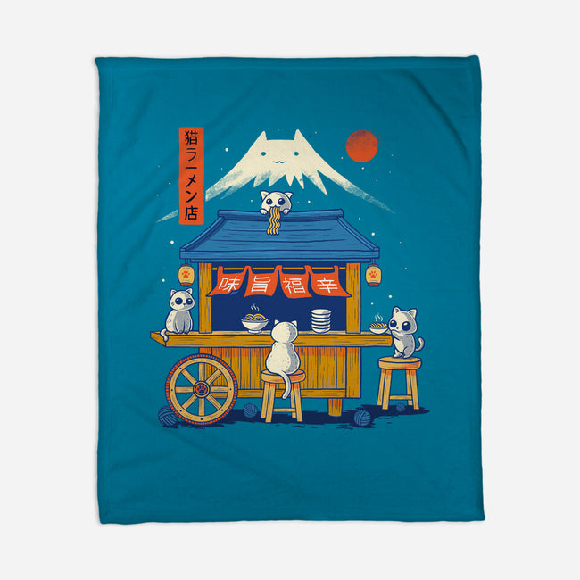 Ramen Cat Station-None-Fleece-Blanket-erion_designs