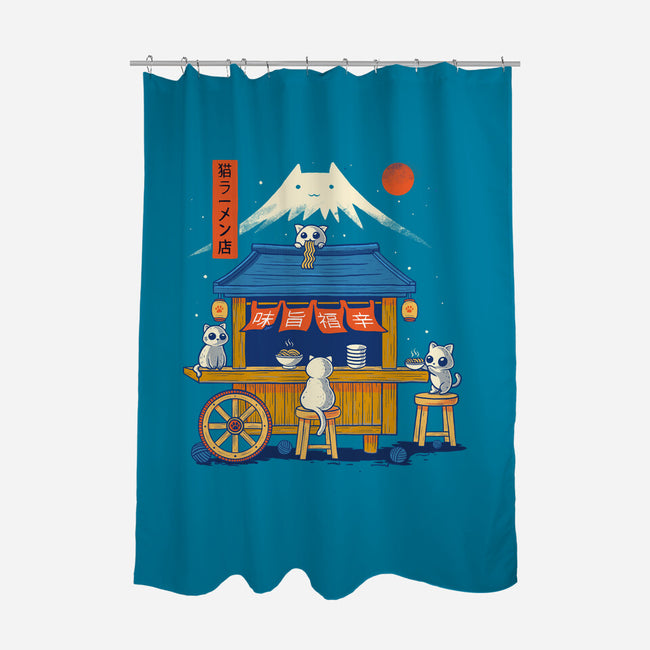 Ramen Cat Station-None-Polyester-Shower Curtain-erion_designs