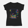 Tetris Cats-Womens-V-Neck-Tee-GoshWow