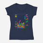Tetris Cats-Womens-V-Neck-Tee-GoshWow