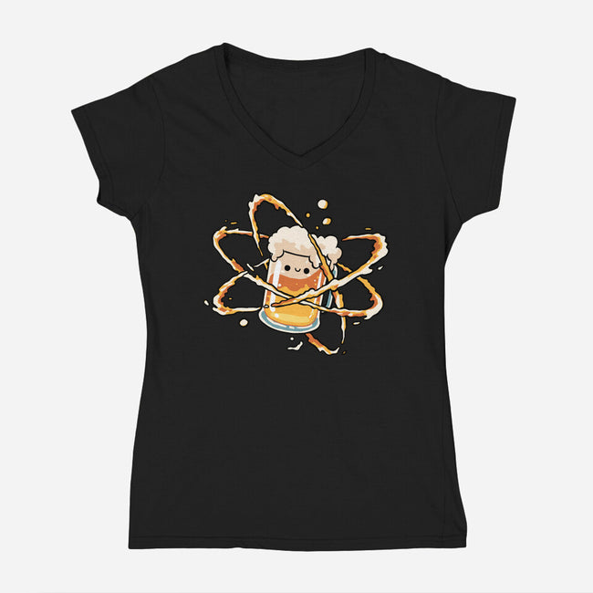 Beer Atom-Womens-V-Neck-Tee-GoshWow