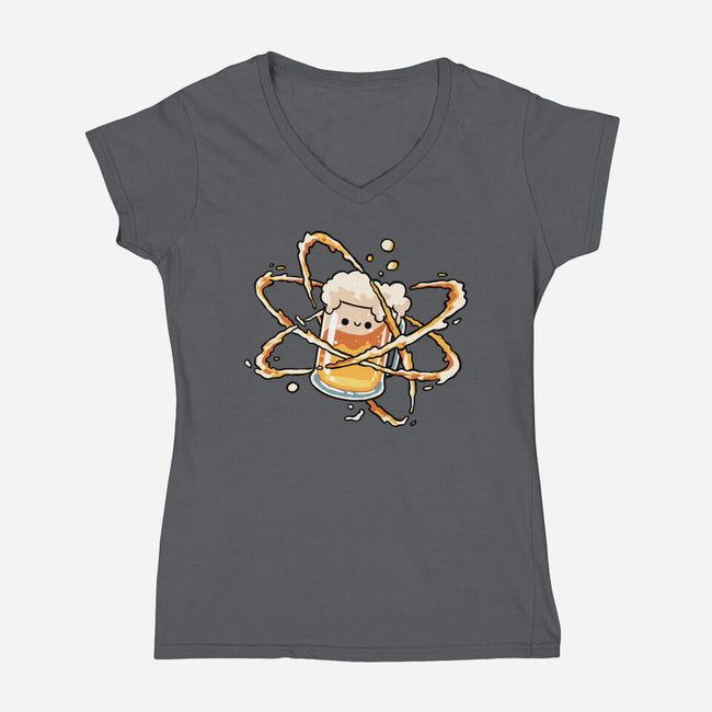 Beer Atom-Womens-V-Neck-Tee-GoshWow