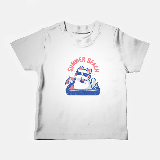 Funny Summer Beach Cat-Baby-Basic-Tee-xMorfina