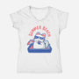 Funny Summer Beach Cat-Womens-V-Neck-Tee-xMorfina