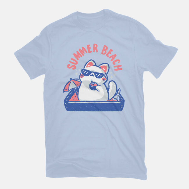 Funny Summer Beach Cat-Unisex-Basic-Tee-xMorfina