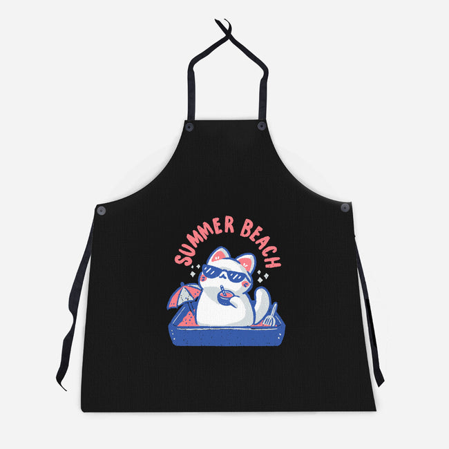 Funny Summer Beach Cat-Unisex-Kitchen-Apron-xMorfina
