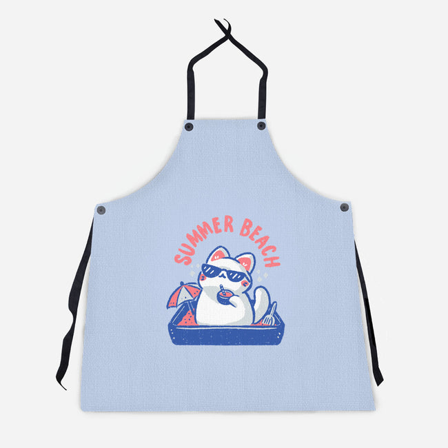 Funny Summer Beach Cat-Unisex-Kitchen-Apron-xMorfina